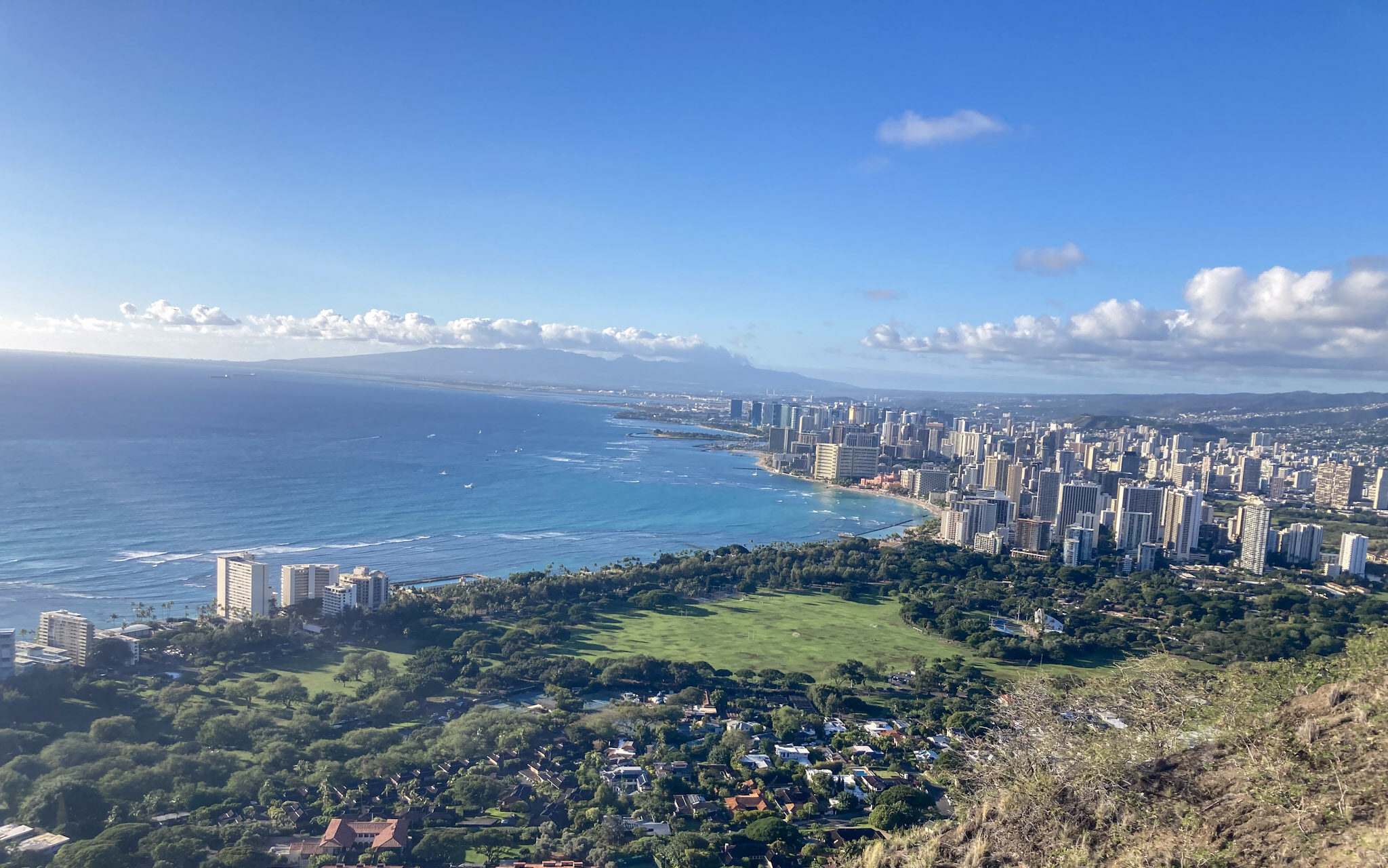 Diamond head view of Honolulu 