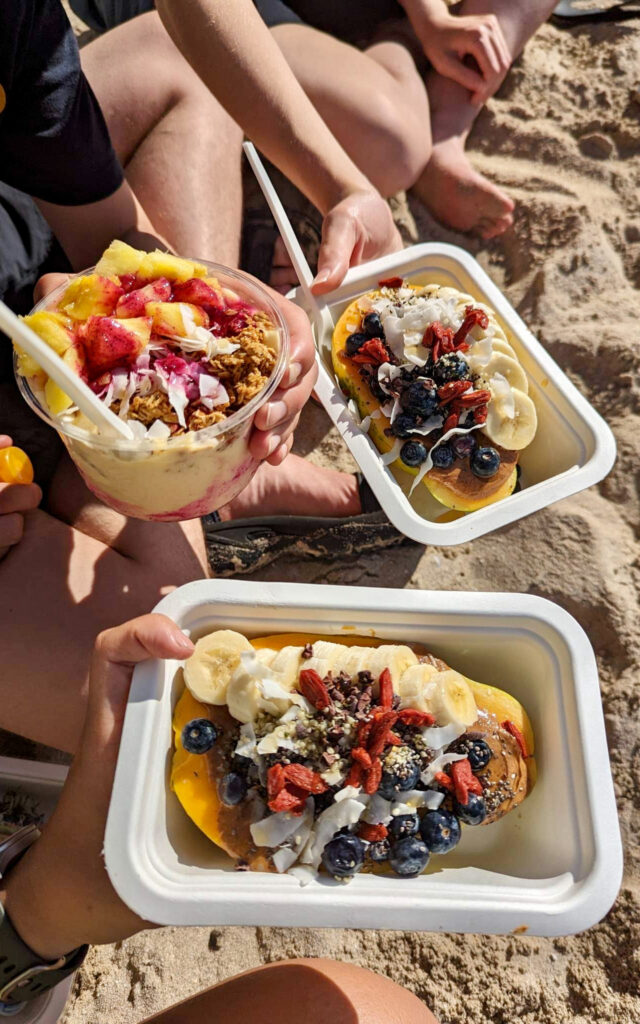 Fruit smoothie bowls in Hawaii