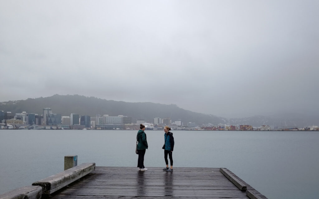 Gabby and Ashley on Wellington waterfront