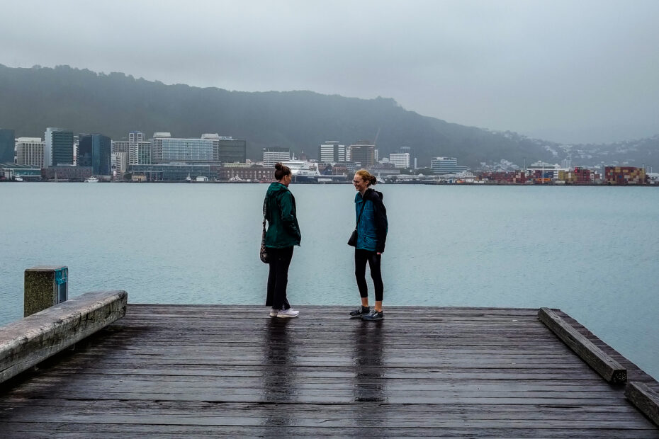 Ashley and Gabby on Wellington waterfront