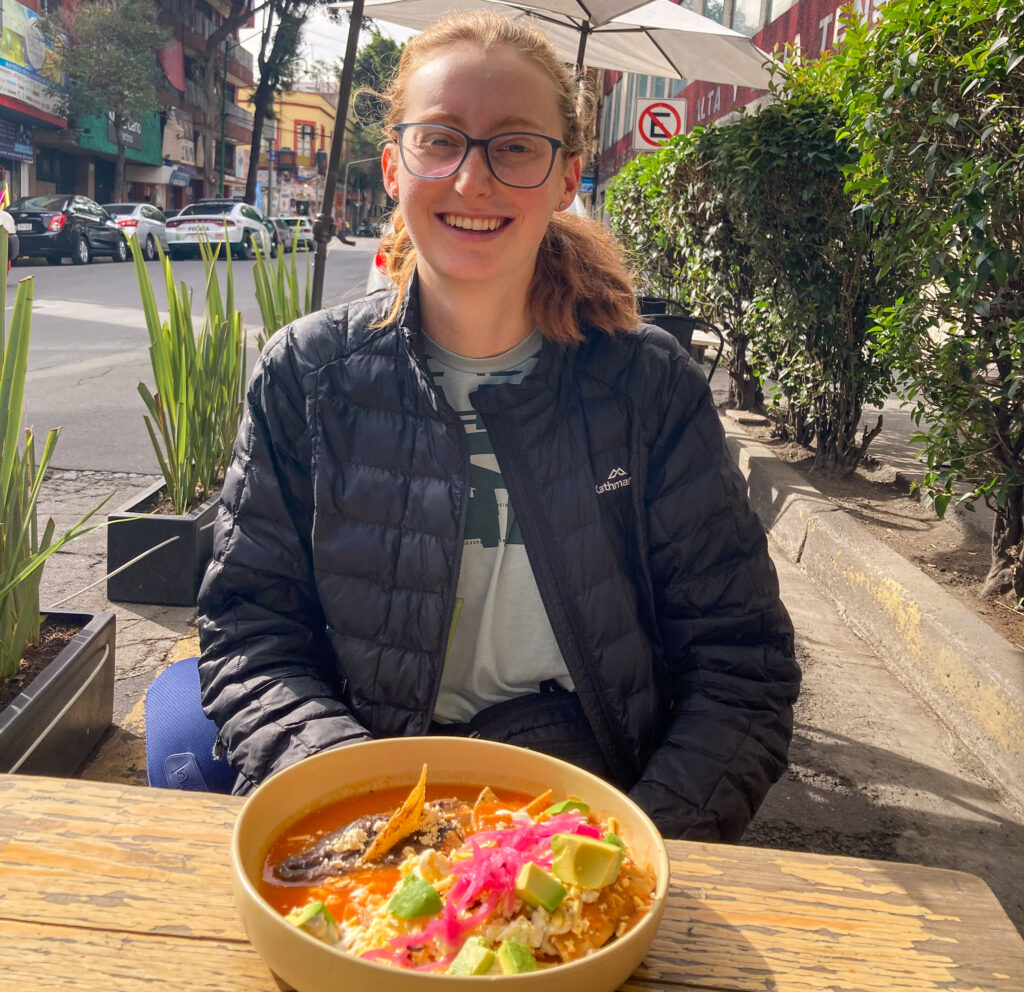 Ashley at one of the best vegan restaurants Mexico city Vegamo 
