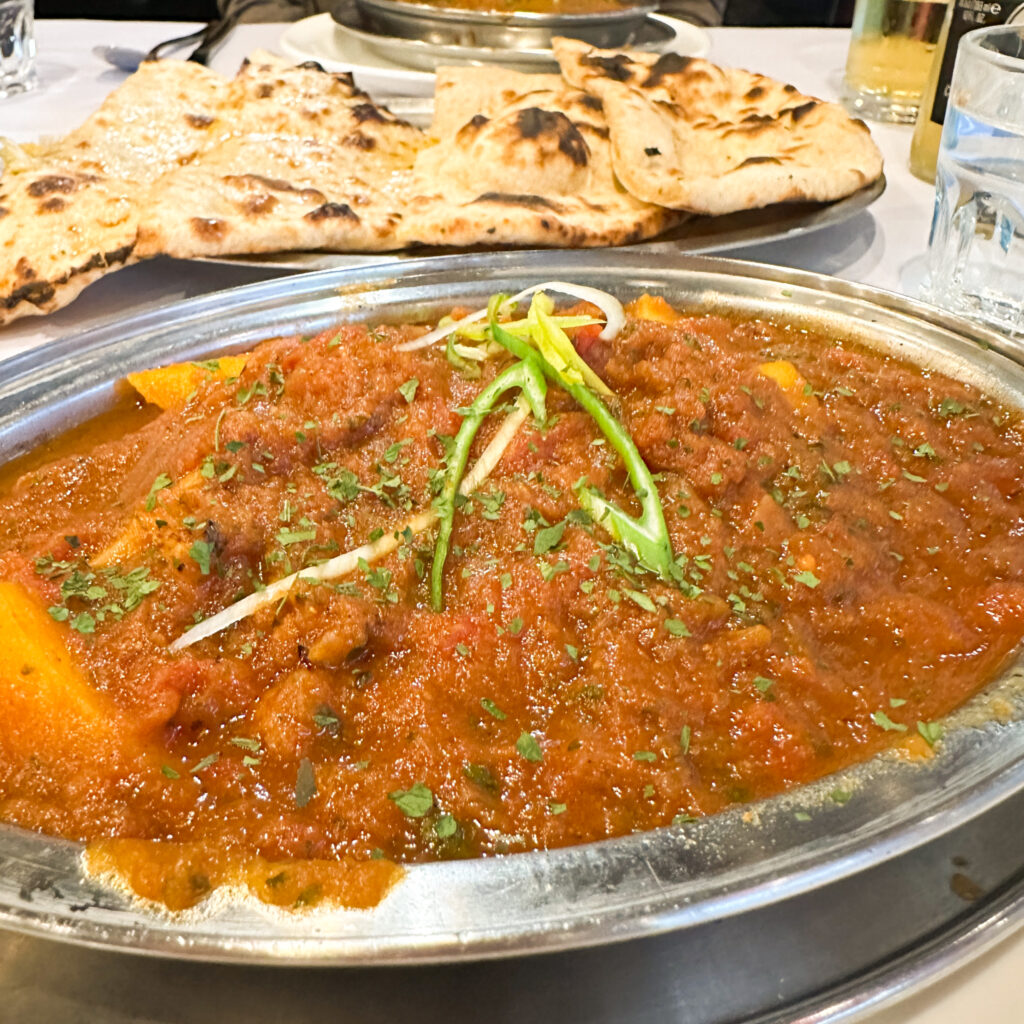 Aloo Gobi and Naan at Great India on Courtney Place