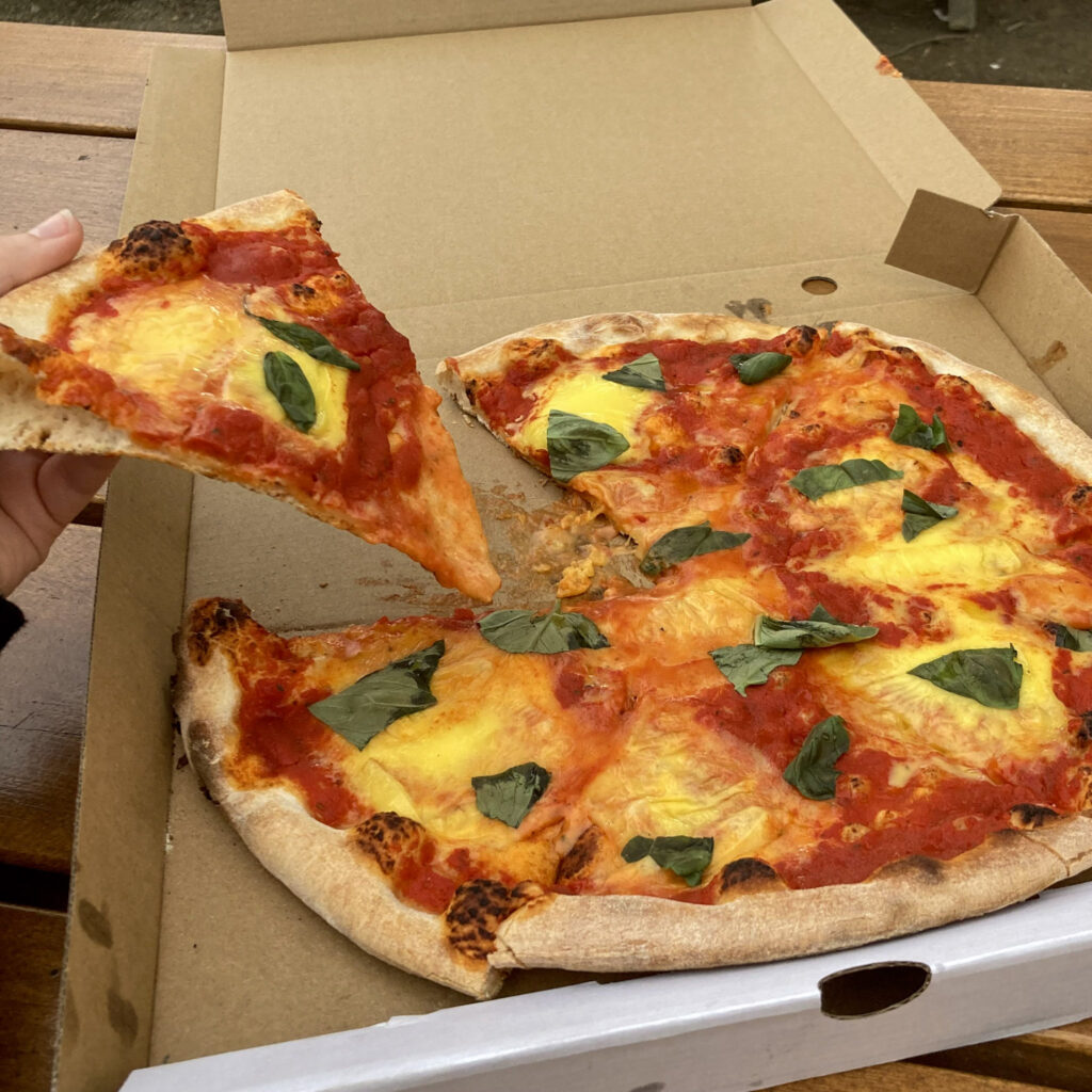 Pretty Good Pizza Vegan Margherita Riverside market christchurch