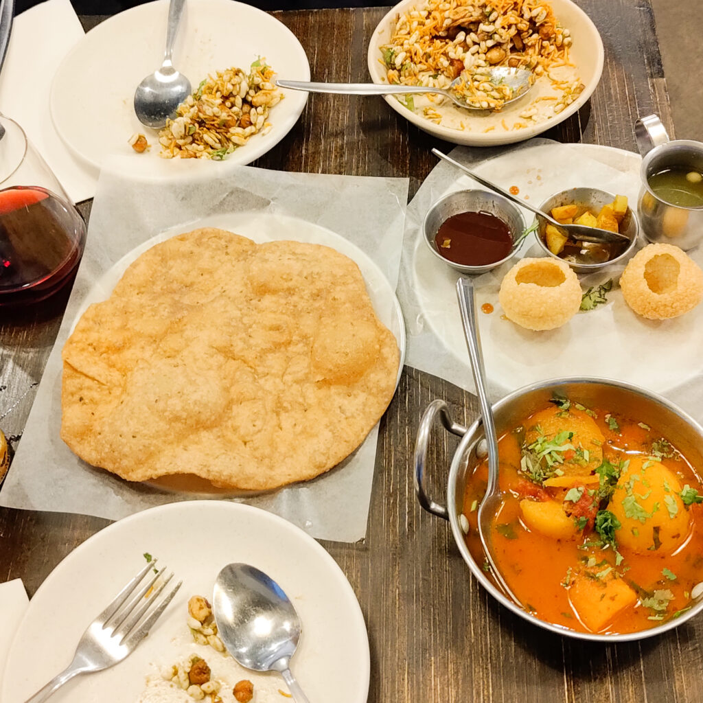 Chaat street spread of indian food wellington vegan