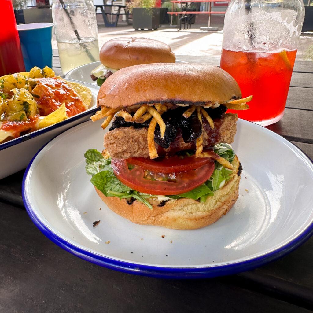 Tofu Burger and homemade soda