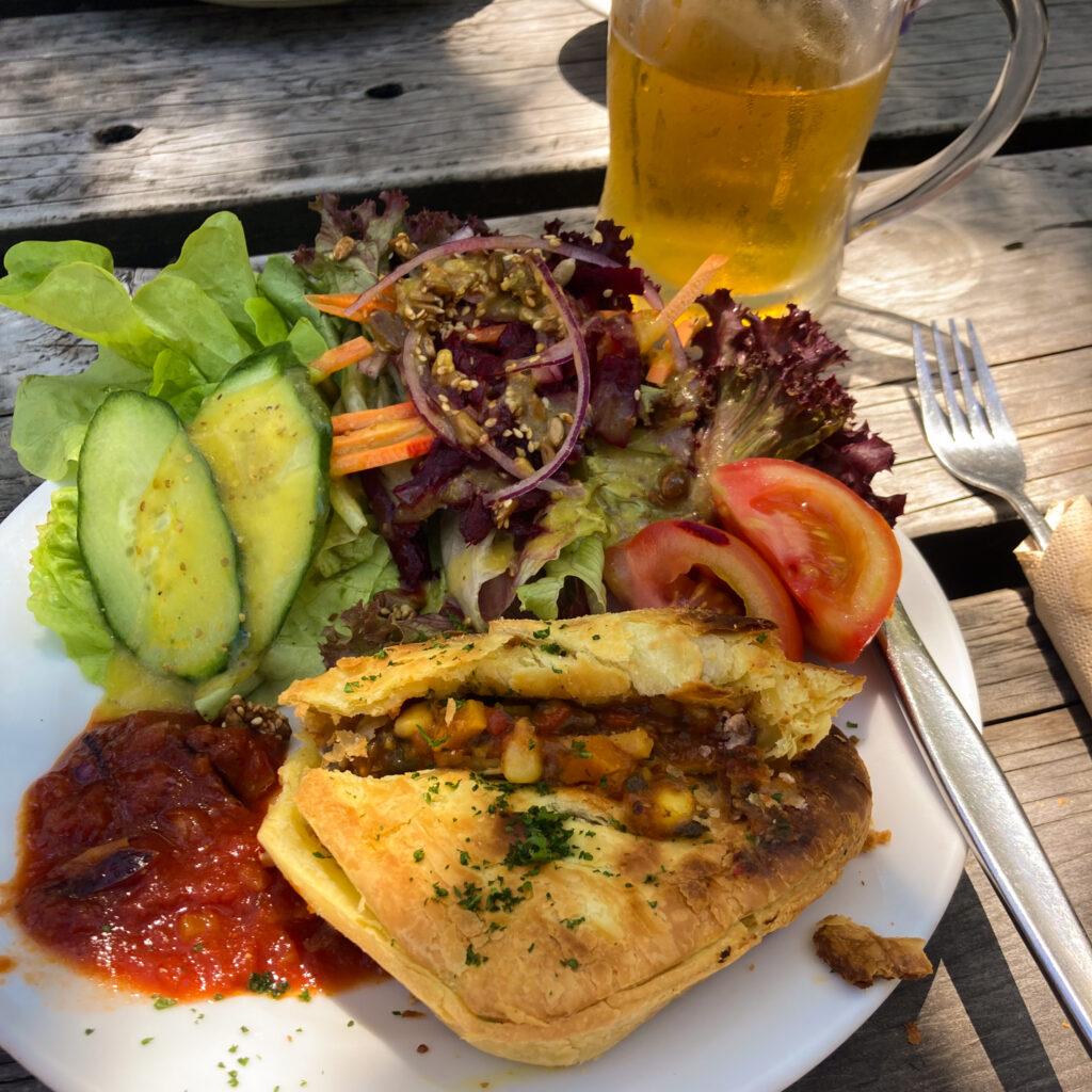 Vegan Pie with side salad from Mussel Inn