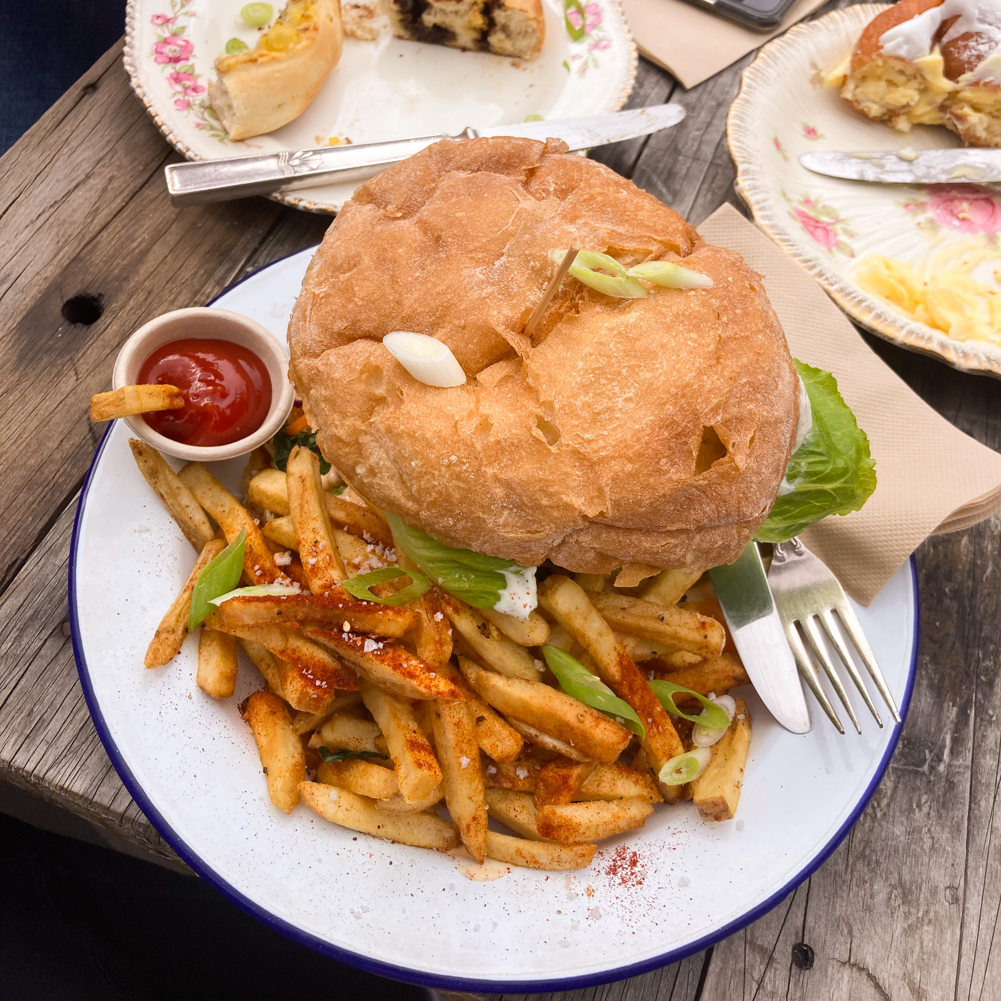 Portershed burger with fries christchurch